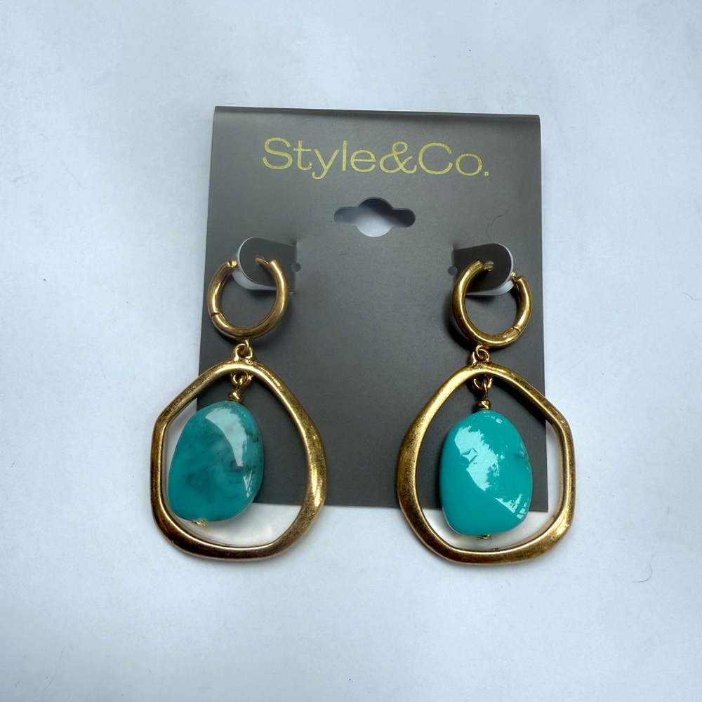 Style & Co. Gold and Turquoise Earrings